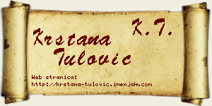 Krstana Tulović vizit kartica
